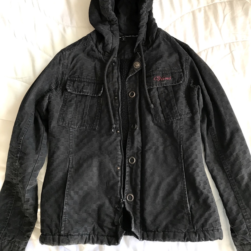 Vans female checkered and fleece lined jacket